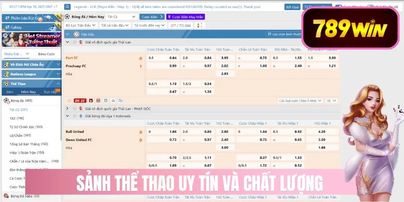 Sảnh thể thao uy tín và chất lượng