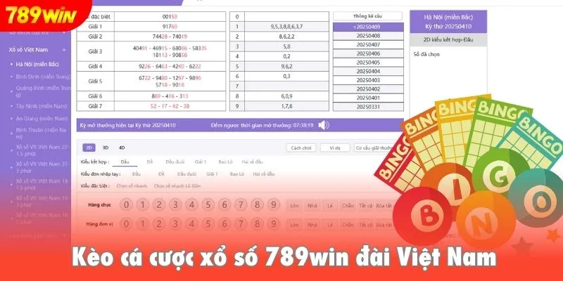 Kèo cá cược xổ số 789win đài Việt Nam